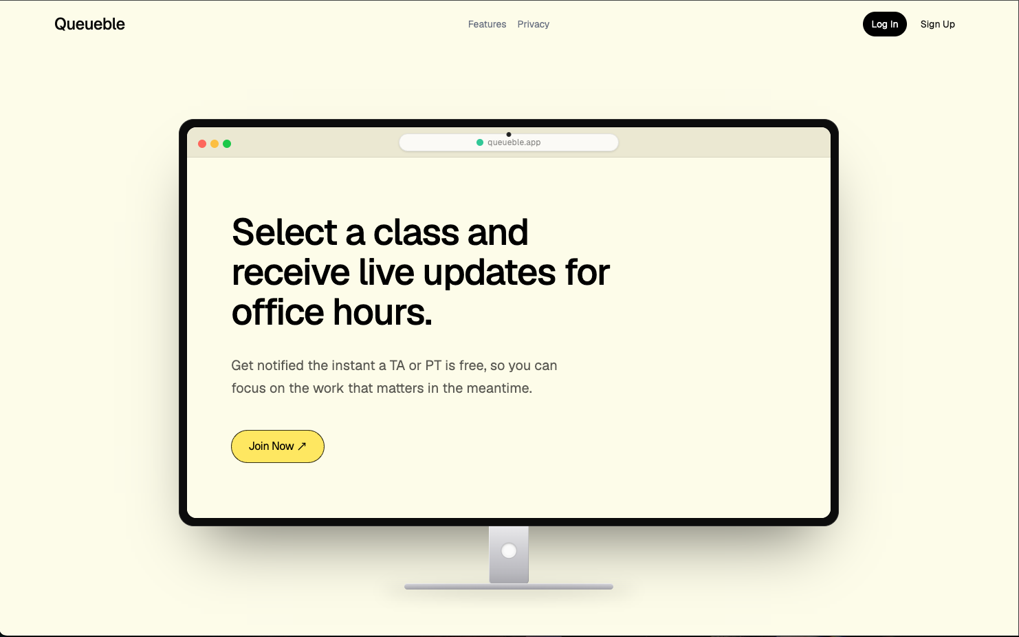 Queueble office-hours queue UI